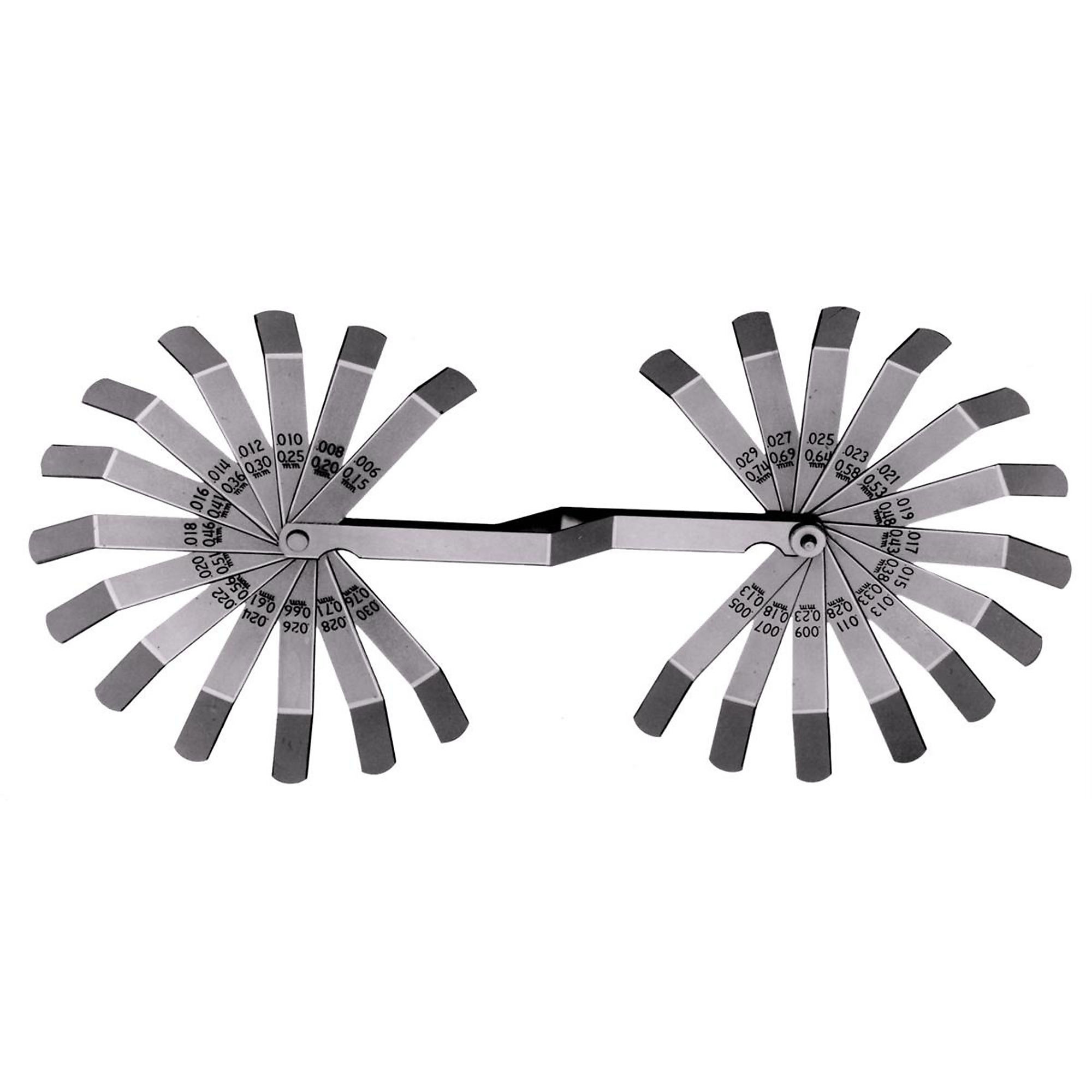 Lang Tools Feeler Gauge Set — 4in. Offset Blades, 26-Piece, Hardened Tempered Steel, Model# KAS3275A